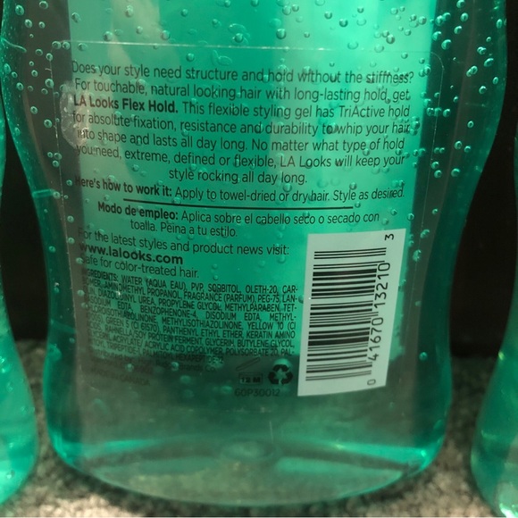 LA Looks Hair X3 La Looks Flex Hold Hair Gel Level 8 2 Oz Green